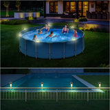 Waterproof Solar LED Pool Light, Night Light for Ground Pool Fence Decoration and Pool Accessories - Rear View