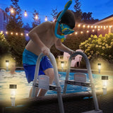 Waterproof Solar LED Pool Light, Night Light for Ground Pool Fence Decoration and Pool Accessories - Close-Up Angle