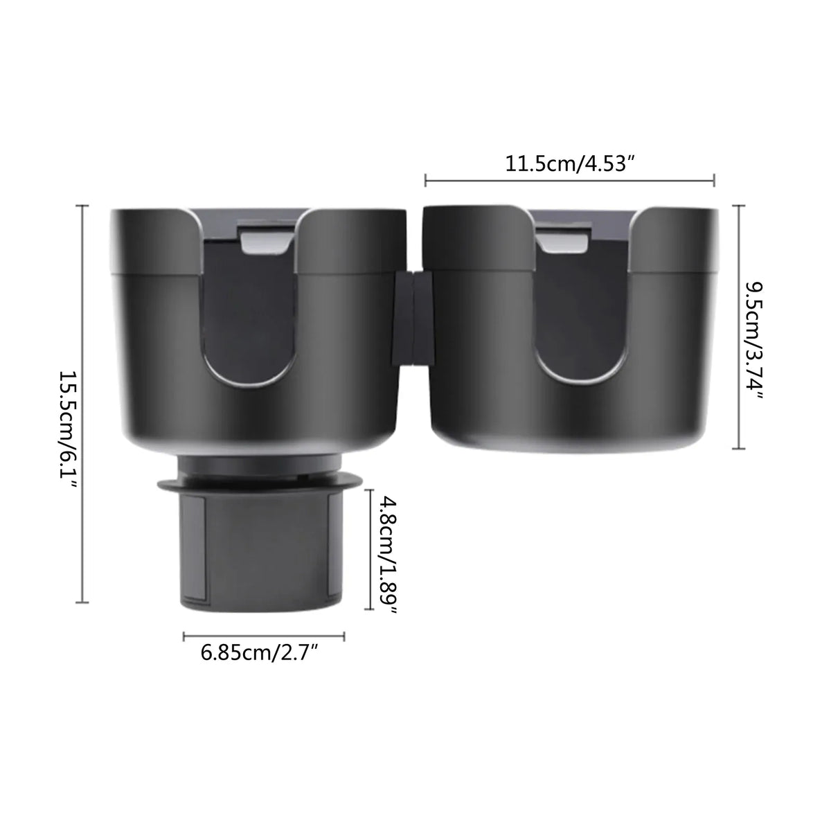 Car Cup Holder Expander Adapter, 2 in 1 Multifunctional Adjustable Base Cup Holder