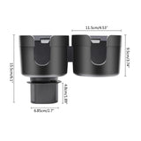 Car Cup Holder Expander Adapter, 2 in 1 Multifunctional Adjustable Base Cup Holder - Side View