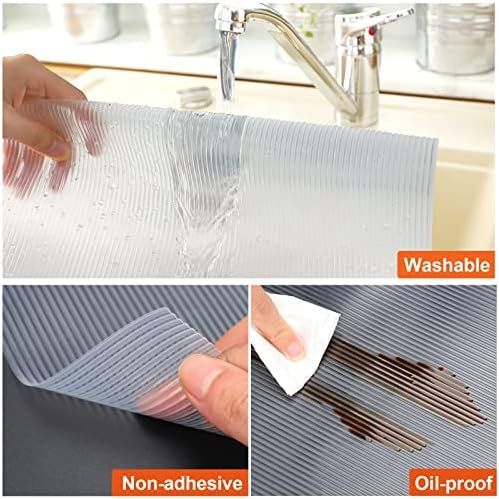 Non Adhesive Shelf Liner, Washable Waterproof Non Slip Cabinet Drawer Refrigerator Liner, 20 in x 35 ft