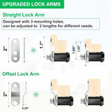 5 Pack Cabinet Locks With Keys, Keyed Alike RV Storage Door Camper Toolbox Cam Locks, 1 in - Side View