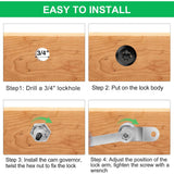 5 Pack Cabinet Locks With Keys, Keyed Alike RV Storage Door Camper Toolbox Cam Locks, 1 in - Rear View