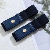 Black No Buckle Stretch Belt, Elastic Invisible Side Waist Belt for Jeans Women and Men