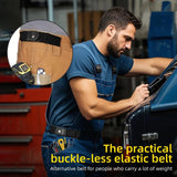 Black No Buckle Stretch Belt, Elastic Invisible Side Waist Belt for Jeans Women and Men