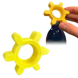 Easy Twist Bottle Cap Opener, Ergonomic Plastic Lid Remover for Seniors Weak Hands and Arthritis, Yellow - Front View