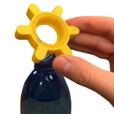 Easy Twist Bottle Cap Opener, Ergonomic Plastic Lid Remover for Seniors Weak Hands and Arthritis, Yellow - Top-Down View