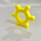 Easy Twist Bottle Cap Opener, Ergonomic Plastic Lid Remover for Seniors Weak Hands and Arthritis, Yellow - Close-Up Angle