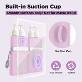 4 in 1 Travel Toiletry Containers, Refillable Travel Size Bottle Set With Suction Cup for Shampoo Conditioner Body Wash Lotion
