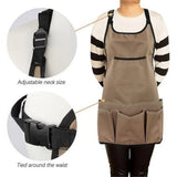 Garden Work Apron With 14 Pockets for Men and Women, Tool Apron for Gardeners Barbers and Bartenders