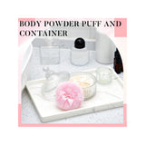 Clear Ribbed Glass Vanity Jar With Lid, Victorian Style Makeup Trinket Container for Bathroom - Front View