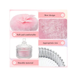 Clear Ribbed Glass Vanity Jar With Lid, Victorian Style Makeup Trinket Container for Bathroom - Top-Down View