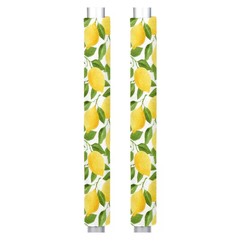 2 Pcs Lemon Leaf Refrigerator Door Handle Covers, Adjustable Non Slip Appliance Handle Protectors for Fridge Oven Stove Dishwasher