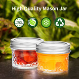 16 Pack Glass Mason Jars With Regular Lids, Canning Jelly Jars for Baby Food Honey Jam Candles and Spices, 4 oz - Rear View