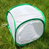 1 Pc Green Butterfly Kit With Live Caterpillars, Portable Foldable Insect Habitat Cage and Butterfly House - Side View