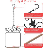 2 Pack Black Hummingbird Swings and Perches, Metal Frame Wild Bird Swing With Wooden Dowel and Hanging Chains for Indoor Outdoor - Side View