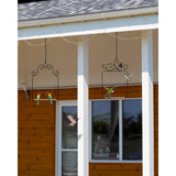 2 Pack Black Hummingbird Swings and Perches, Metal Frame Wild Bird Swing With Wooden Dowel and Hanging Chains for Indoor Outdoor - Rear View