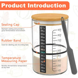 Glass Sourdough Starter Jar Kit With Wooden Lid and Cloth Cover, Bread Baking Supplies