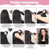 50 Pcs Pink Self Grip Hair Rollers Set With Clips for Long Short Hair and Bangs, 25 mm, 36 mm, 48 mm, 60 mm - Rear View