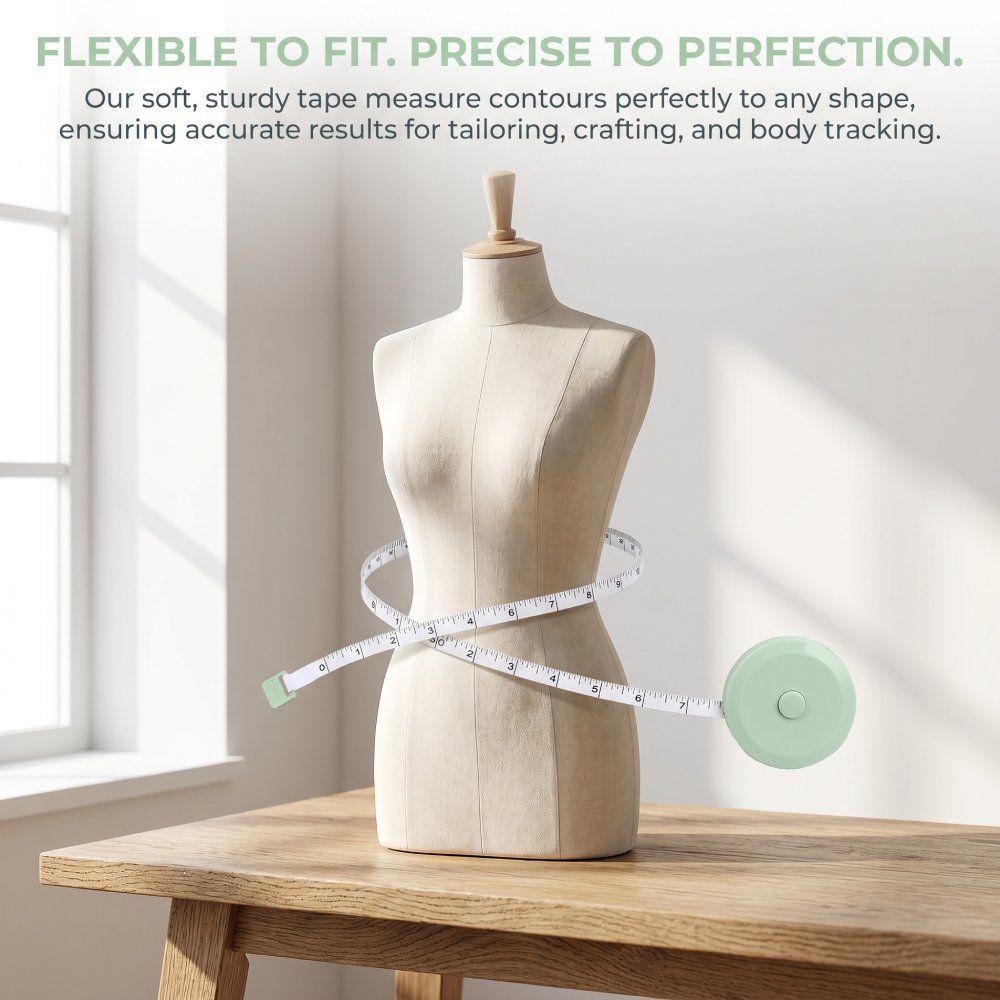 6 Pack Soft Measuring Tape, Retractable Tailor Ruler With Push Button for Sewing Body Fabric Cloth Knitting, 60 in, 1.5 m