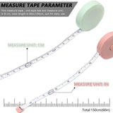 6 Pack Soft Measuring Tape, Retractable Tailor Ruler With Push Button for Sewing Body Fabric Cloth Knitting, 60 in, 1.5 m - Close-Up Angle