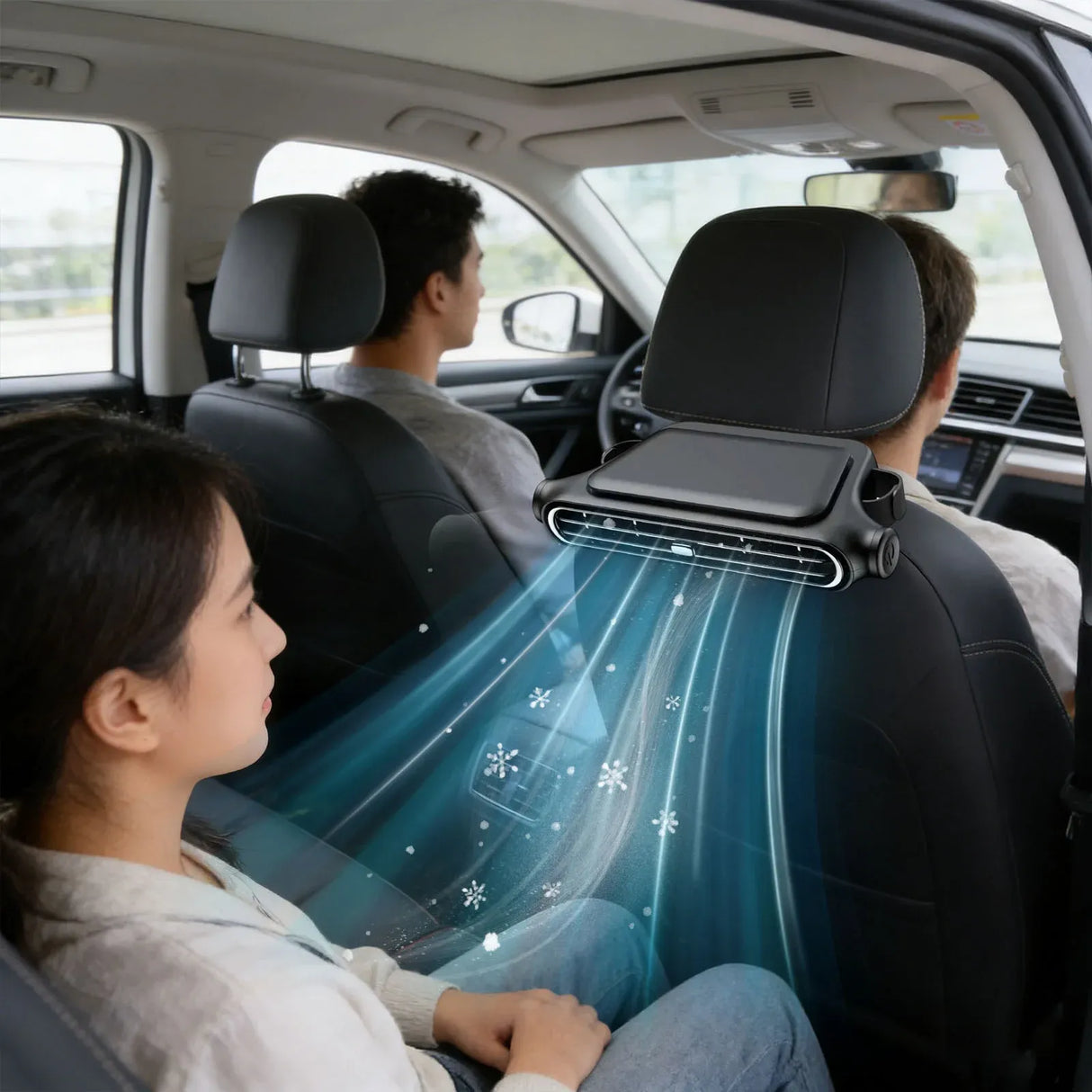 Car Seat Headrest Fan, 3 Speed USB Powered Backseat Cooler and Quiet Auto Air Circulator for SUV Truck RV