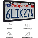 2 Pcs Matte Black License Plate Frames With Screw Caps, Rust Proof Aluminum Universal Frames for Cars and Trucks