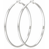 316 Sterling Silver Hoop Earrings for Women, Lightweight Hypoallergenic Large Earrings, 30/40/50 mm
