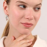 316 Sterling Silver Hoop Earrings for Women, Lightweight Hypoallergenic Large Earrings, 30/40/50 mm - Side View