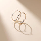 S925 Sterling Silver Hoop Earrings for Women, Lightweight Hypoallergenic Large Silver Hoops, 30 mm