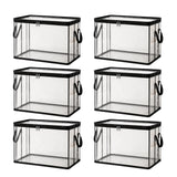 6 Pcs Extra Large Clear Storage Bags With Zipper Handles, Thick Foldable Plastic Bins for Clothes Blankets Toys Moving