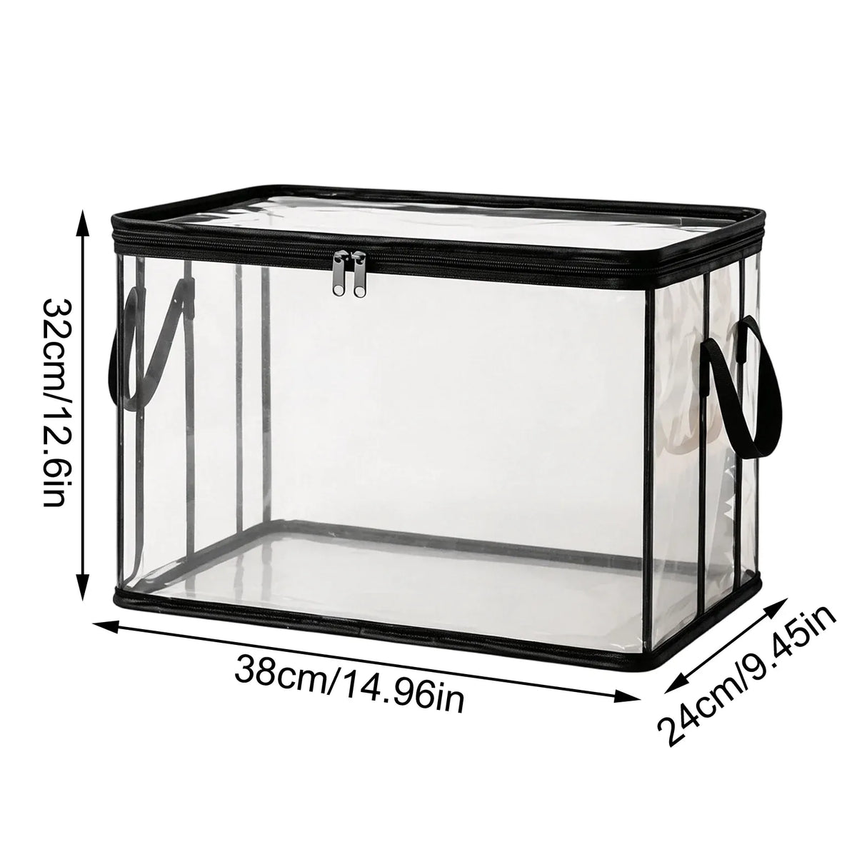 6 Pcs Extra Large Clear Storage Bags With Zipper Handles, Thick Foldable Plastic Bins for Clothes Blankets Toys Moving