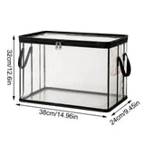 6 Pcs Extra Large Clear Storage Bags With Zipper Handles, Thick Foldable Plastic Bins for Clothes Blankets Toys Moving - Side View