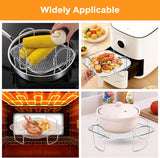 Square air fryer rack - Air fryer baking pan - Air fryer accessories - Stainless steel - 20 cm - Top-Down View