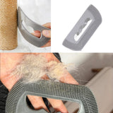 Cat Brush - Pumpkin Shape - Cat Comb - Dog Brush - Brush Against Cat Hair - Anti-Shedding - Coat Care - Gray - Top-Down View