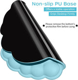 Mouse pad - Mouse pad with wrist rest - Ergonomic mouse pad - Mouse pad with leather surface, suitable for computers, laptops, office, home and travel, with non-slip bottom - Rear View