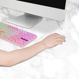 Mouse pad - Mouse pad with wrist rest - Ergonomic mouse pad - Mouse pad with leather surface, suitable for computers, laptops, office, home and travel, with non-slip bottom