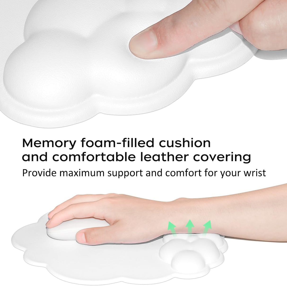 Mouse pad - Mouse pad with wrist rest - Ergonomic mouse pad - Mouse pad with leather surface, suitable for computers, laptops, office, home and travel, with non-slip bottom