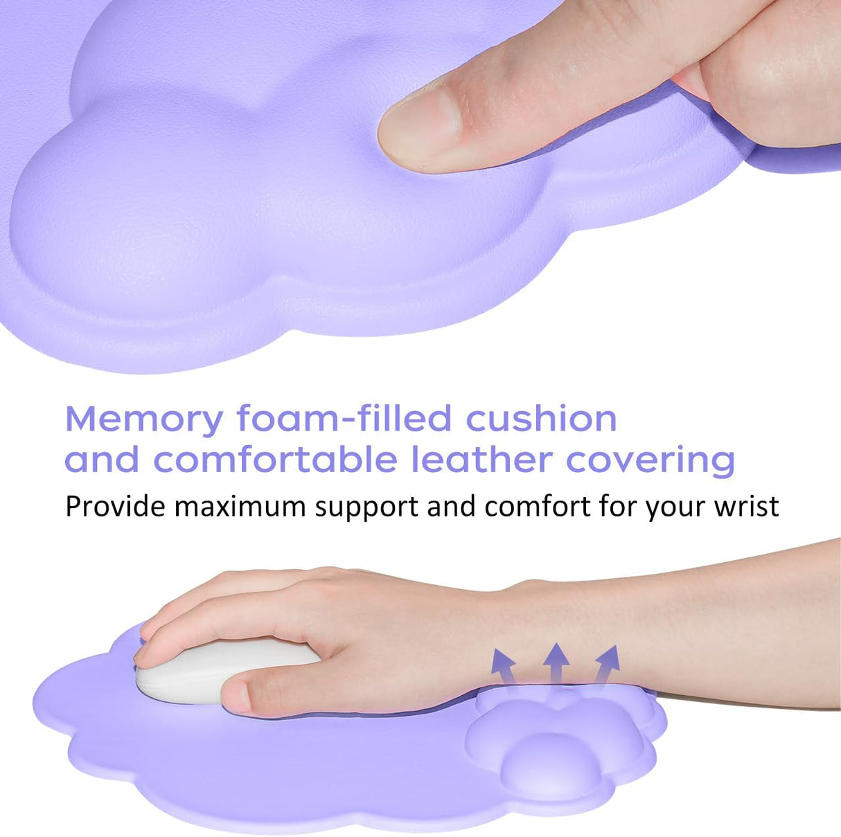 Mouse pad - Mouse pad with wrist rest - Ergonomic mouse pad - Mouse pad with leather surface, suitable for computers, laptops, office, home and travel, with non-slip bottom