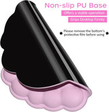 Mouse pad - Mouse pad with wrist rest - Ergonomic mouse pad - Mouse pad with leather surface, suitable for computers, laptops, office, home and travel, with non-slip bottom - Rear View