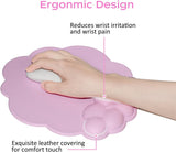 Mouse pad - Mouse pad with wrist rest - Ergonomic mouse pad - Mouse pad with leather surface, suitable for computers, laptops, office, home and travel, with non-slip bottom - Close-Up Angle