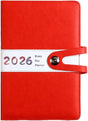 Agenda 2026 Adults - Planner - Journal - Organizer - Business - Texture - PU Material - A5 Format - Red