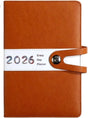 Agenda 2026 adults - Planner - Journal - Organizer - Business - Texture - PU material - A5 format - Brown