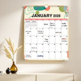 Calendar 2026 - Hangable 12 Months - Calendar - With wire-o-binding - Yearly calendar - Monthly planner - Wall calendar - 37 x 30cm - Side View