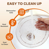 Multi-layer air fryer rack (3 round layers) - Air fryer baking pan - Air fryer grid - 304 stainless steel - Safe to use in air fryers, steam ovens, regular ovens and dishwashers - Top-Down View