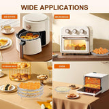 Multi-layer air fryer rack (3 round layers) - Air fryer baking pan - Air fryer grid - 304 stainless steel - Safe to use in air fryers, steam ovens, regular ovens and dishwashers - 45-Degree Angle