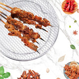 Multi-layer air fryer rack (3 round layers) - Air fryer baking pan - Air fryer grid - 304 stainless steel - Safe to use in air fryers, steam ovens, regular ovens and dishwashers - Close-Up Angle