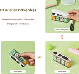 Medicine Box - Four-Compartment Pill Box - Compact and Portable Travel Pill Box - Only 11.5cm, Perfect for Storing Daily Vitamins, Supplements, and Pills - Set of 2 (Light Pink, White) - Front View