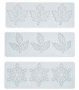 Baking Molds (3-Piece Set) - Silicone Baking Molds - Three Different Shapes - Maple Leaf, Clover, and Snowflake Patterns - Suitable for baking chocolate, candy, and cupcakes, this is a handy tool for creating fun homemade desserts - Side View