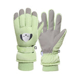 Gloves - Children's Gloves - Children's Ski Gloves - Touchscreen Gloves - Windproof - Warm - Suitable for children from 8 to 14 years in winter - Light green